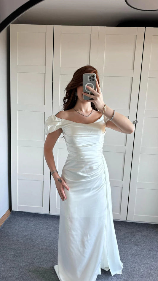 Musa Slit Detail Balloon Sleeve Evening Dress ARVERNA