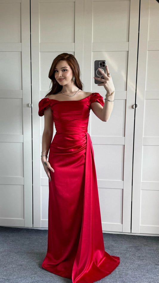 Musa Slit Detail Balloon Sleeve Evening Dress ARVERNA