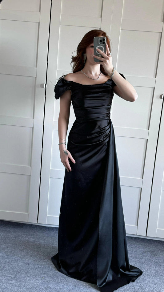 Musa Slit Detail Balloon Sleeve Evening Dress ARVERNA