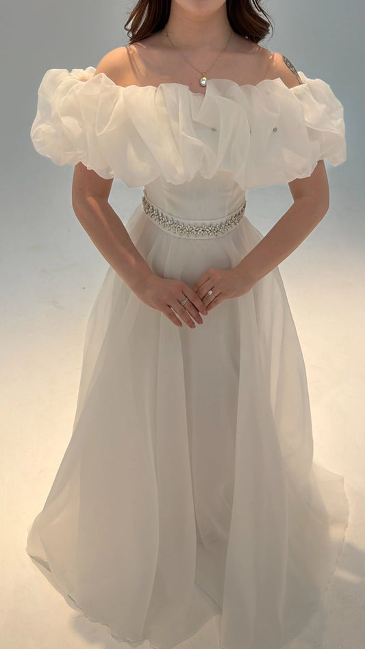 Peri White Vibe Evening Dress