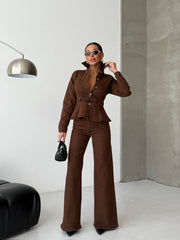 Brown Denim Suit