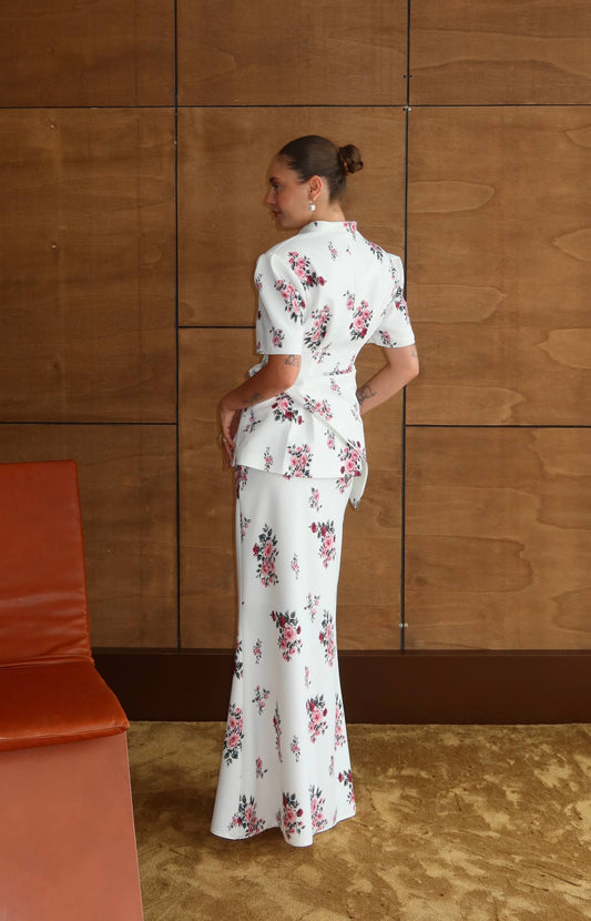 Reveal Pink Floral Patterned Scarf 3-Piece Suit