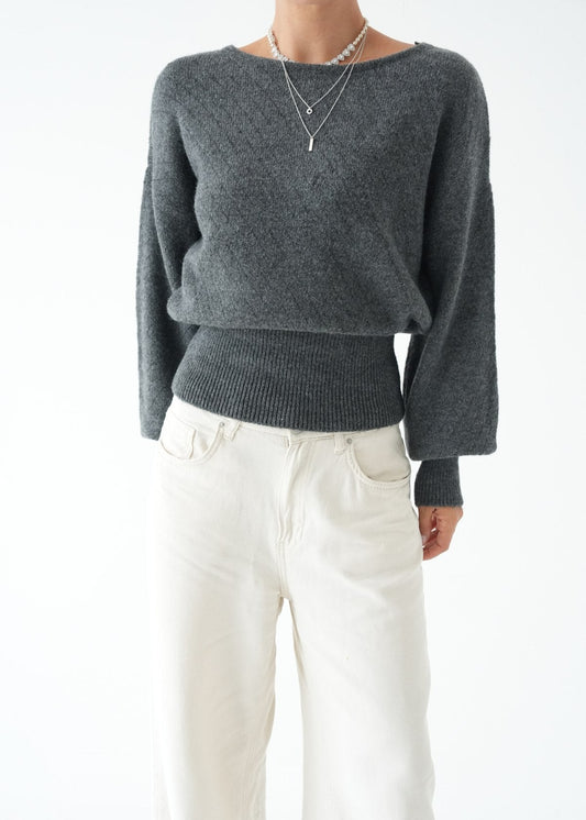 Sculpted Waist Knit Sweater