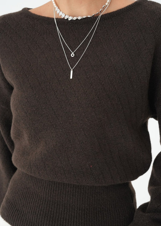 Sculpted Waist Knit Sweater