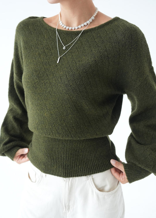 Sculpted Waist Knit Sweater