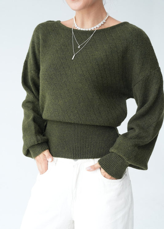 Sculpted Waist Knit Sweater