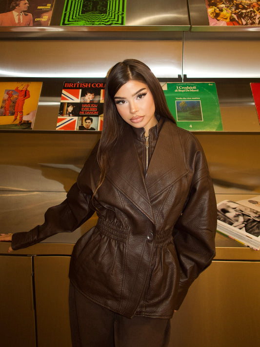 Valeria Espresso Leather Jacket