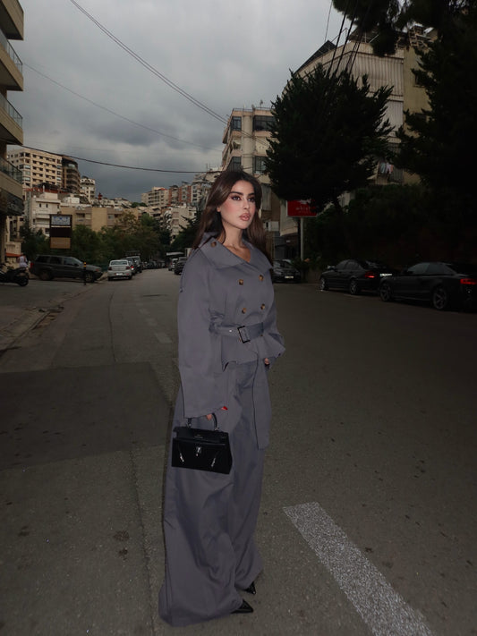 Double-Breasted Trench Set