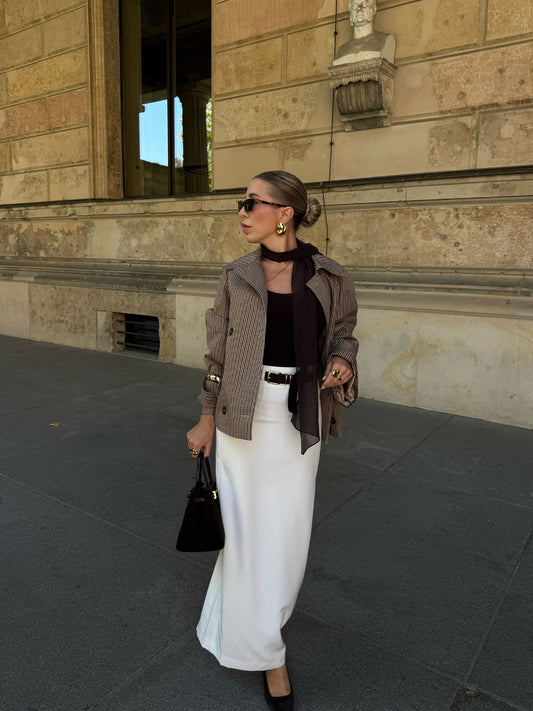 Parisian Houndstooth Belted Jacket