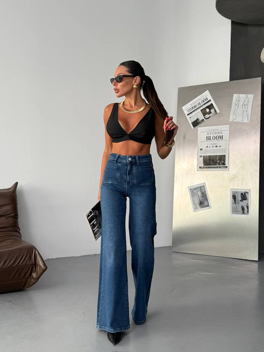 High-Waist Wide Leg Jeans