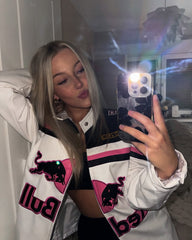 RedBull Race Pink Leather Jacket