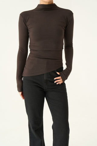 Deep Plum Fitted Long Sleeve Blouse