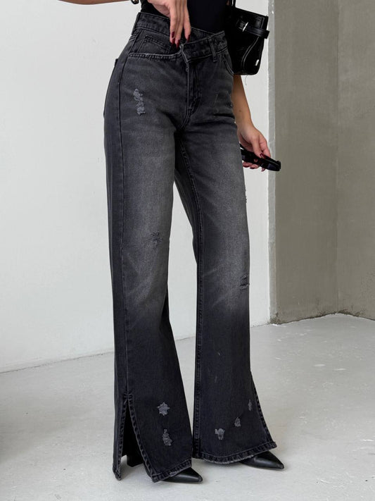 Black Palazzo Loose Leg Jeans