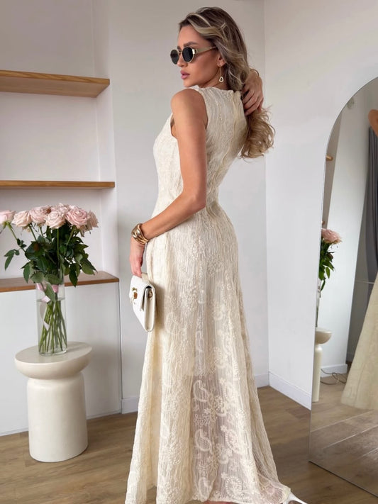 Ivory Jacquard Dress
