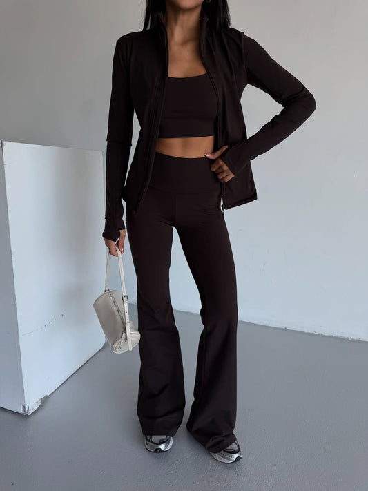 Brown Cotton Three-Piece Suit