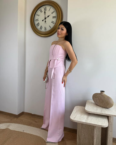 EKRU PALAZZO WITH COVER POCKET TROUSERS