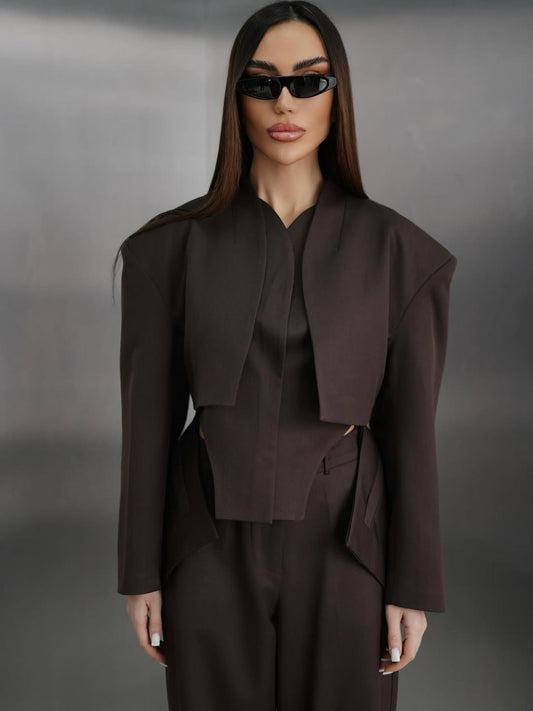 Elegant Brown Three Piece Suit