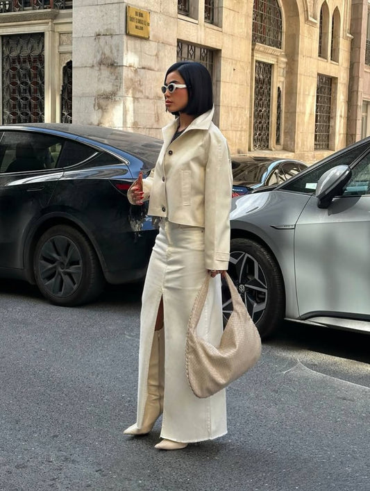 Oversized  With Pointed Collar Jacket