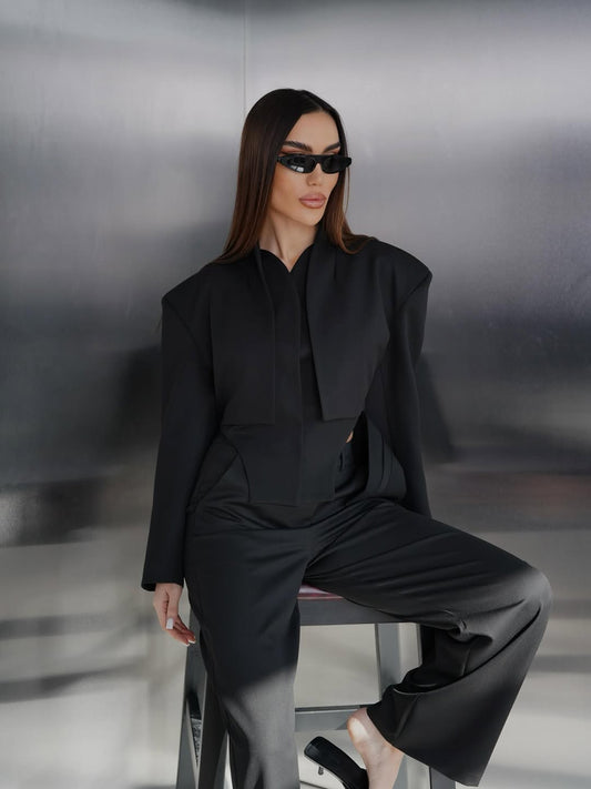 Elegant Black Three Piece Suit