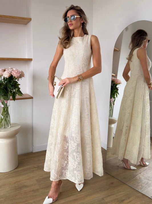 Ivory Jacquard Dress