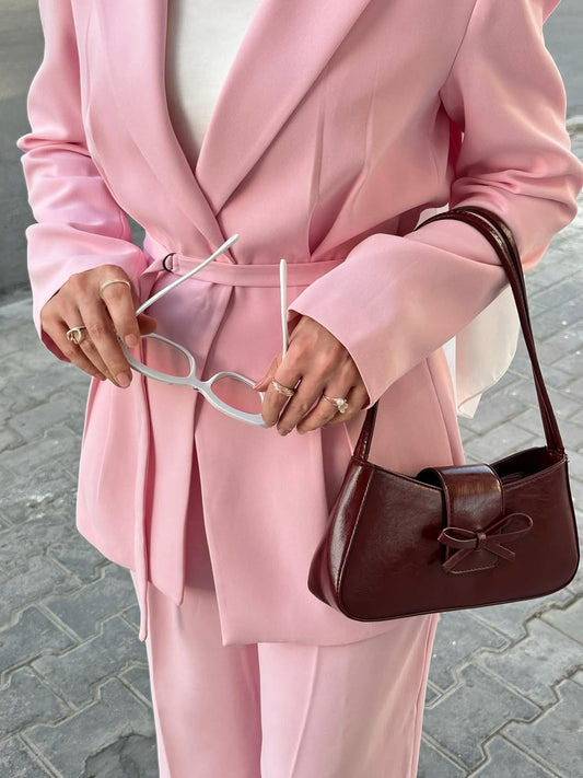 PREMIUM WAIST BELT PINK SUIT