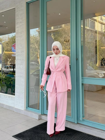PREMIUM WAIST BELT PINK SUIT