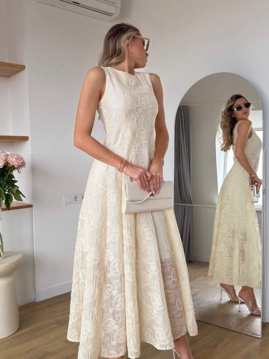 Ivory Jacquard Dress