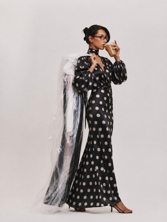 The Polka Black Maxi Dress