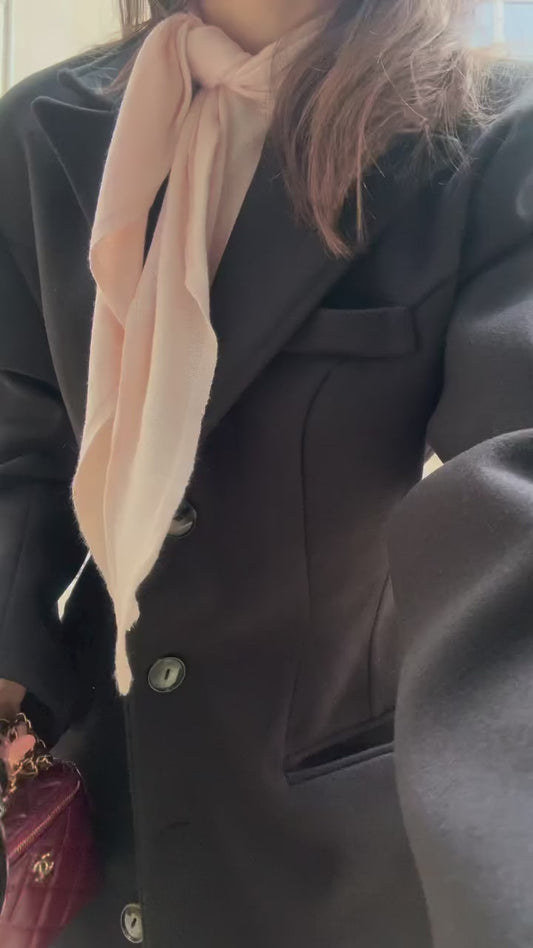 Tailored Longline Charcoal Black Coat