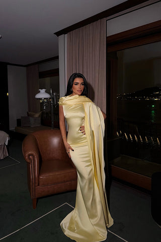 Yellow Messcy Long Scarf Dress