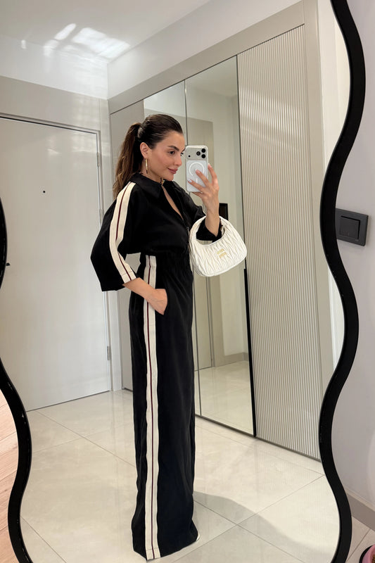 Seoul Black Striped Tencel Jumpsuit