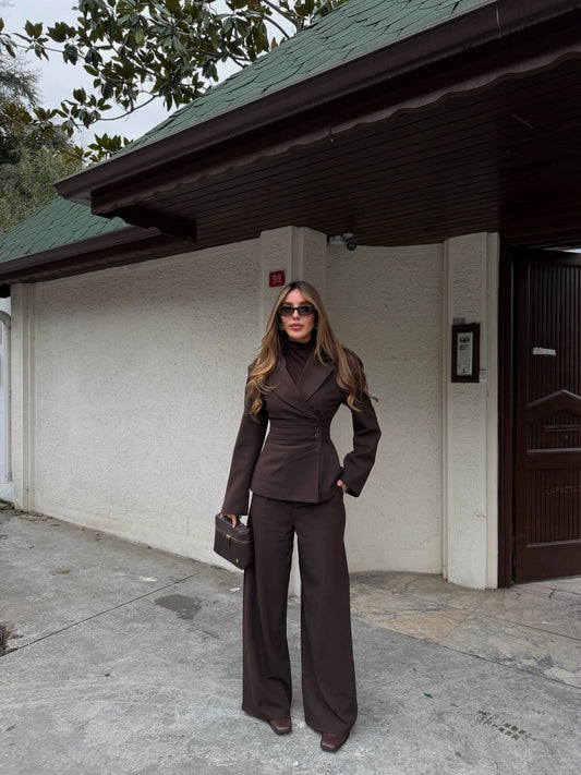 Brown 4-Button Side Suit