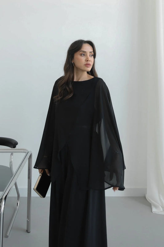 Black Curry Cape Set