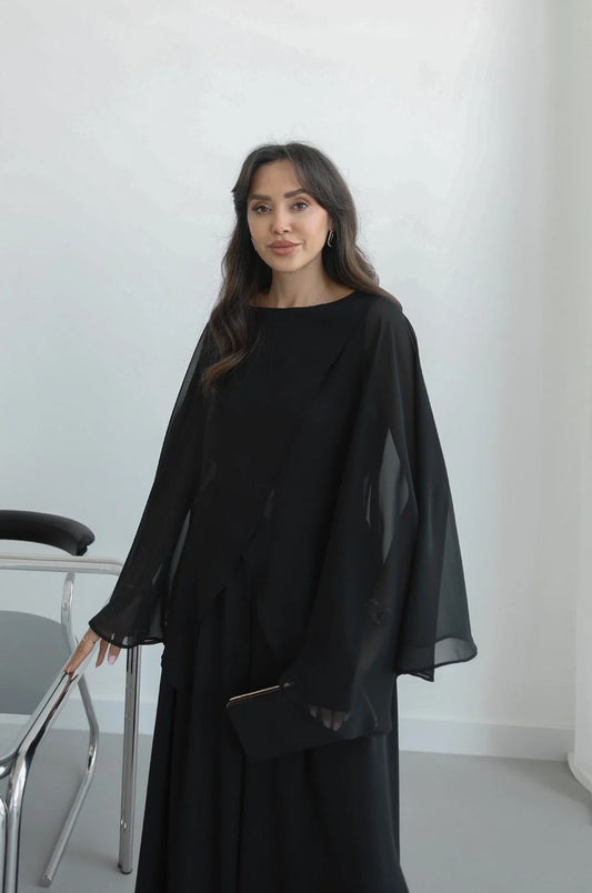 Black Curry Cape Set