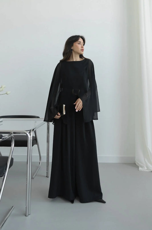 Black Curry Cape Set