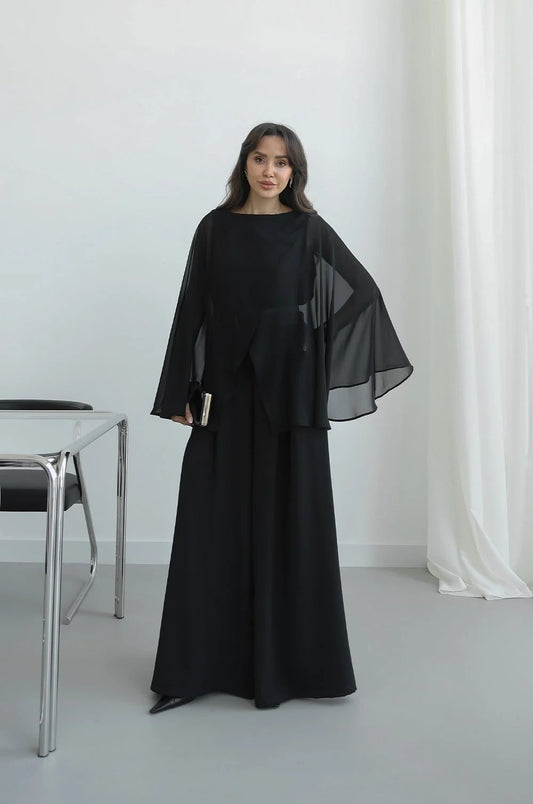 Black Curry Cape Set