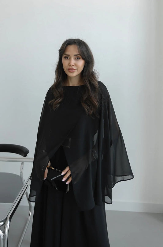 Black Curry Cape Set