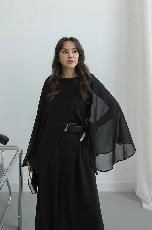 Black Curry Cape Set