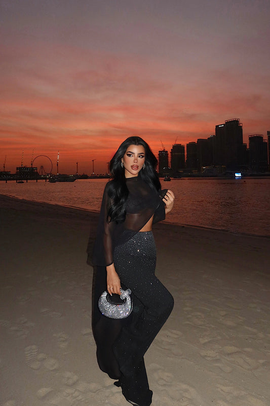 Black Shynix Embellished Trousers