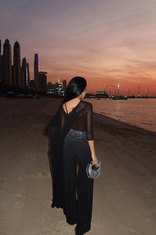 Black Shynix Embellished Trousers