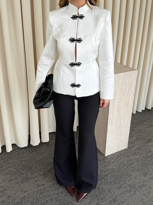 White Napoleon Satin Jacket