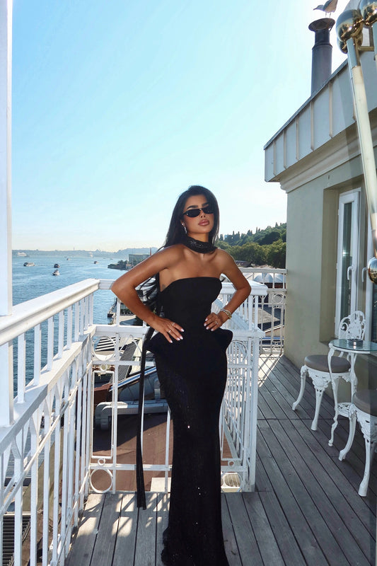 Black Viona Evening Dress