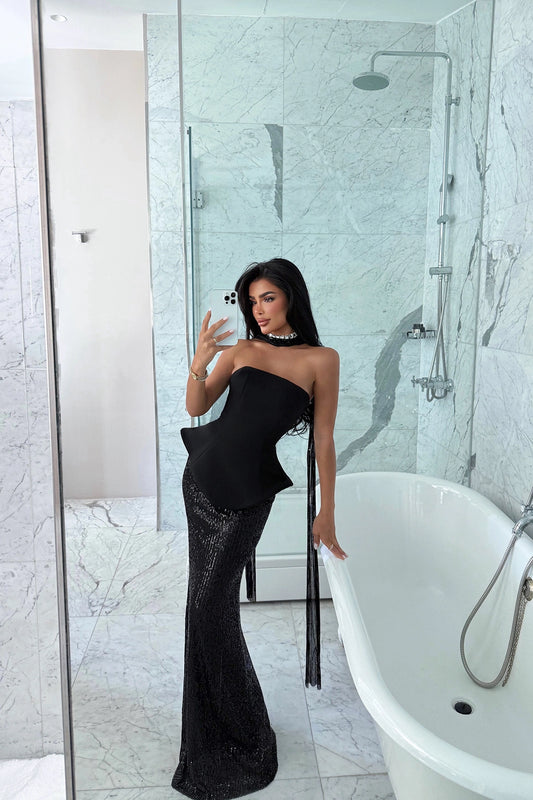 Black Viona Evening Dress