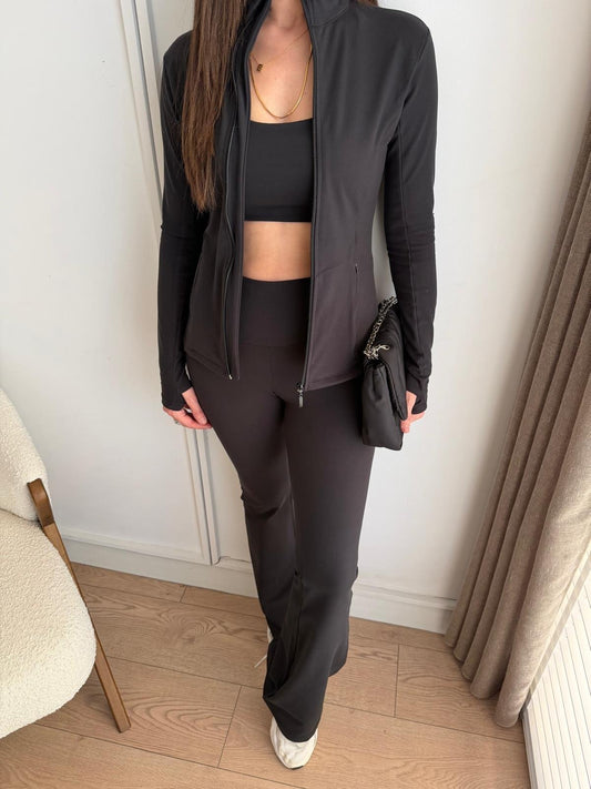 Black Cotton Three-Piece Suit