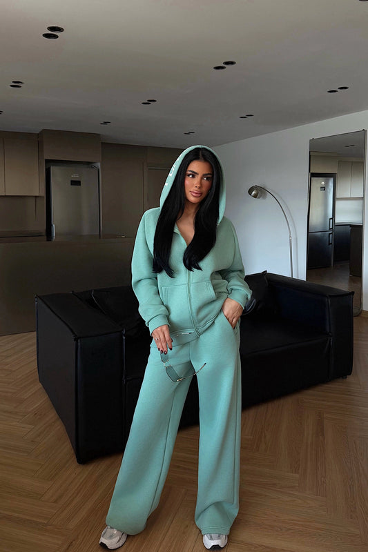 Aqua Green Bonny Zippered Tracksuit