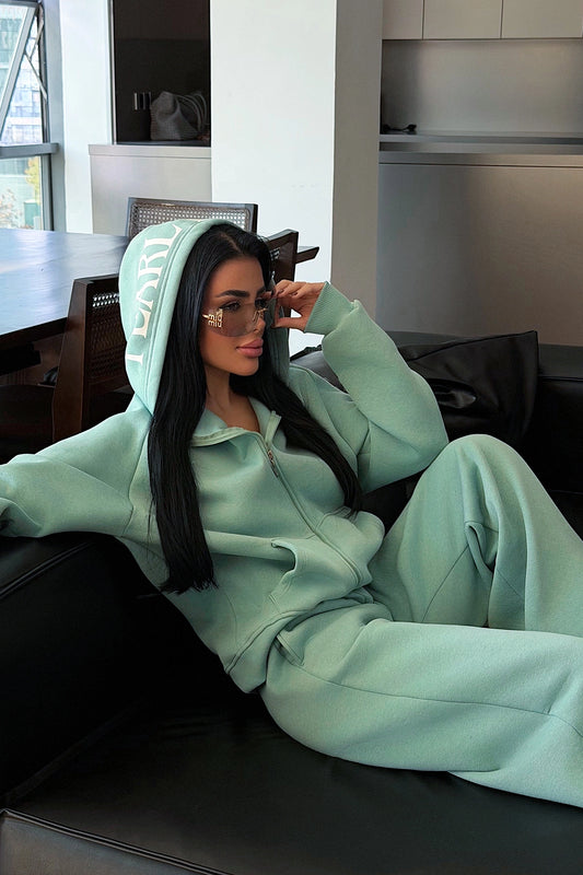 Aqua Green Bonny Zippered Tracksuit