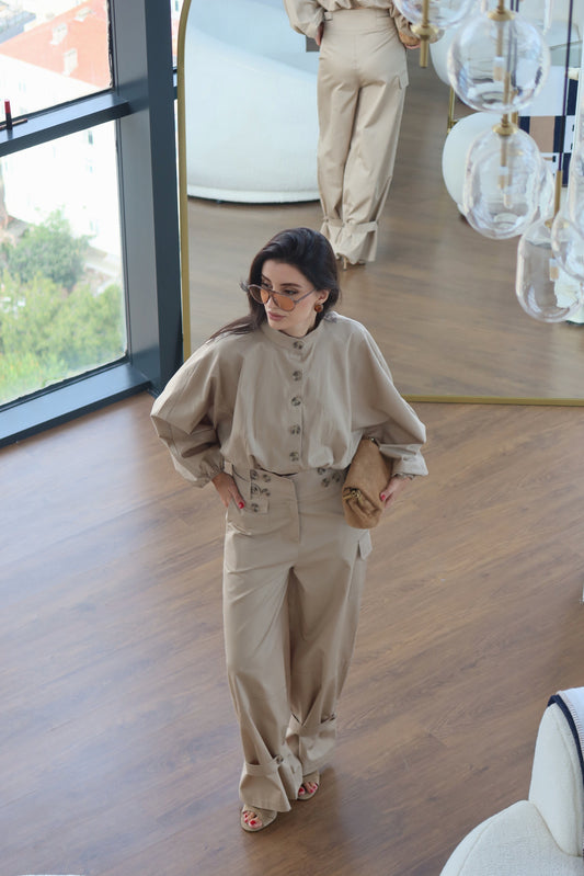 Structured Button-Detail Co-Ord Set