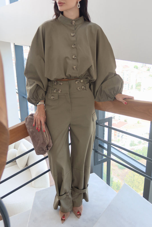 Structured Button-Detail Co-Ord Set