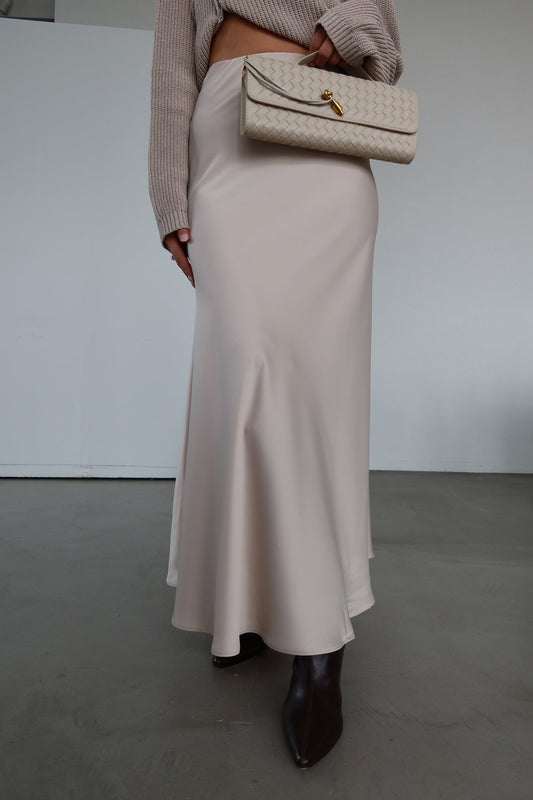 Elegant Satin Bias Skirt