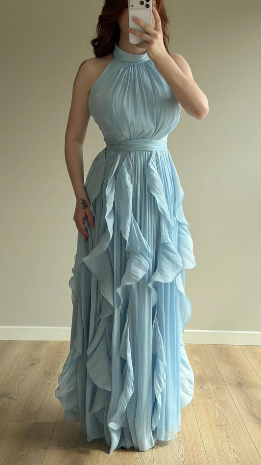 Passion Ruffle Baby Blue Dress
